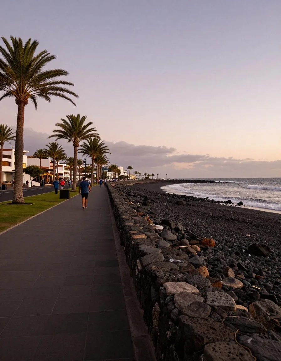 Paseo marítimo de Puerto de la Cruz junto al Atlántico